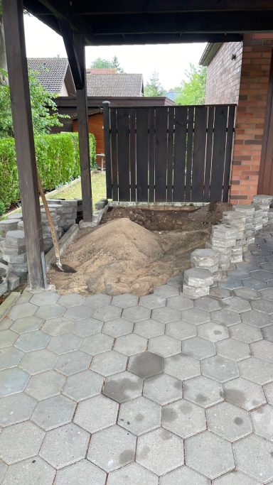 Ausbesserungen am Pflaster